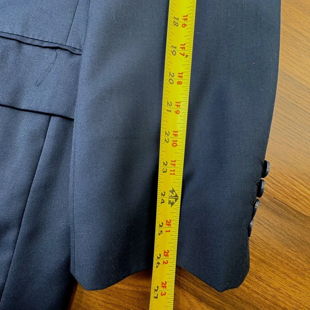 Alex Mishra Suit Jacket Men 46L Navy Blue New Two Button Long Fit Corpcore‎ NEW